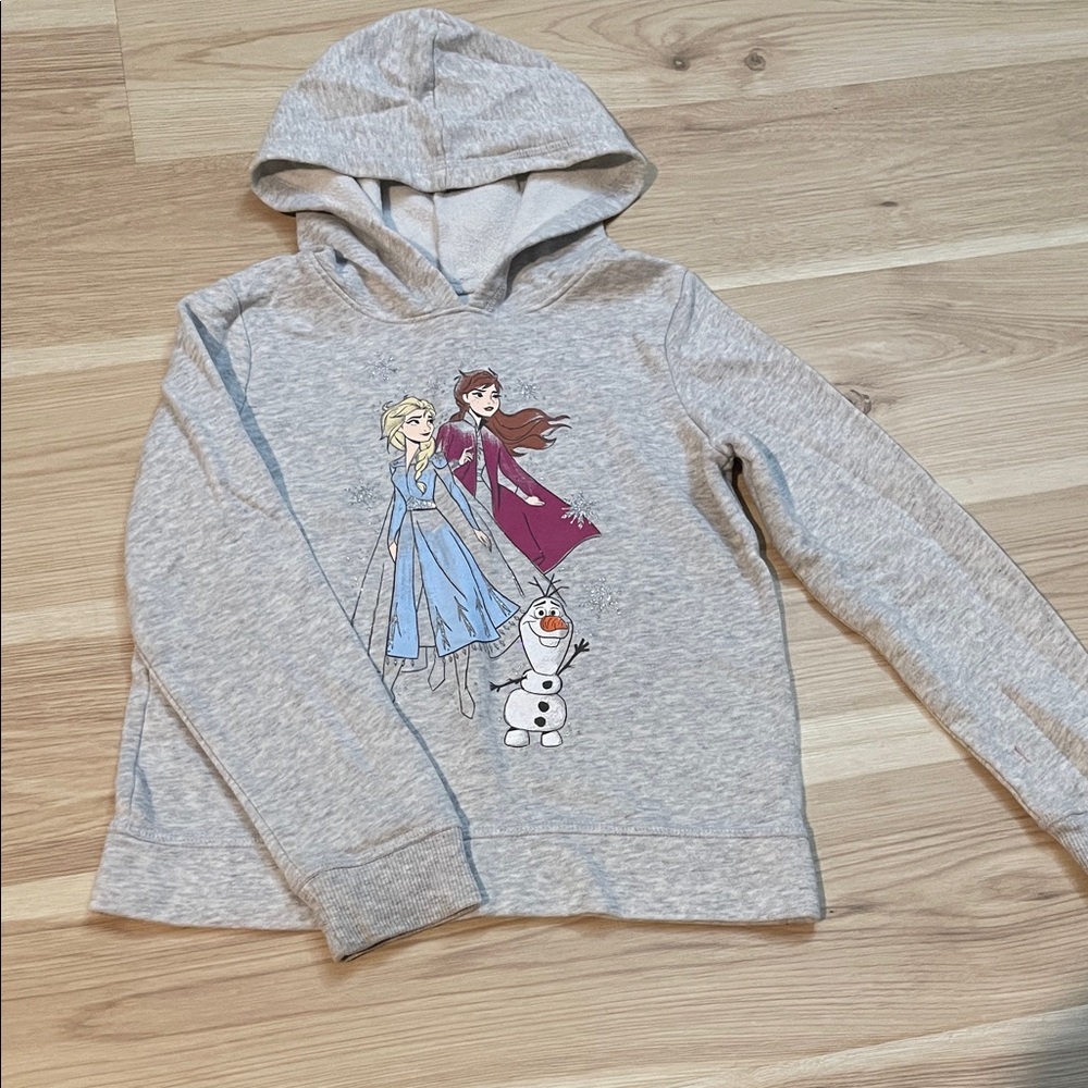 Disney Frozen Gray Hoodie with Blue and Purple Design